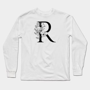 Letter R Monogram - Floral Initial Long Sleeve T-Shirt